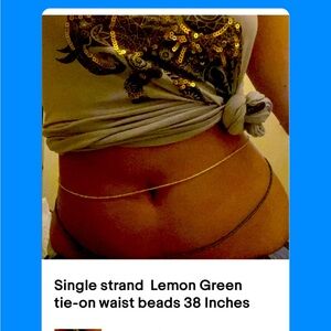 Single strand tie-on waist beads. Various colors available.